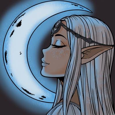 a realistic moon elf