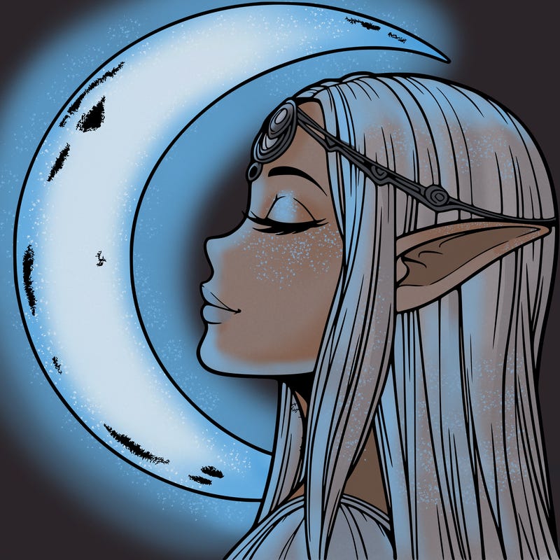 a realistic moon elf