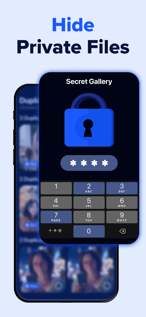 Cleaner AI: Photo Cleanup - Una galleria segreta sicura con un caveau protetto da password per nascondere foto e video privati
