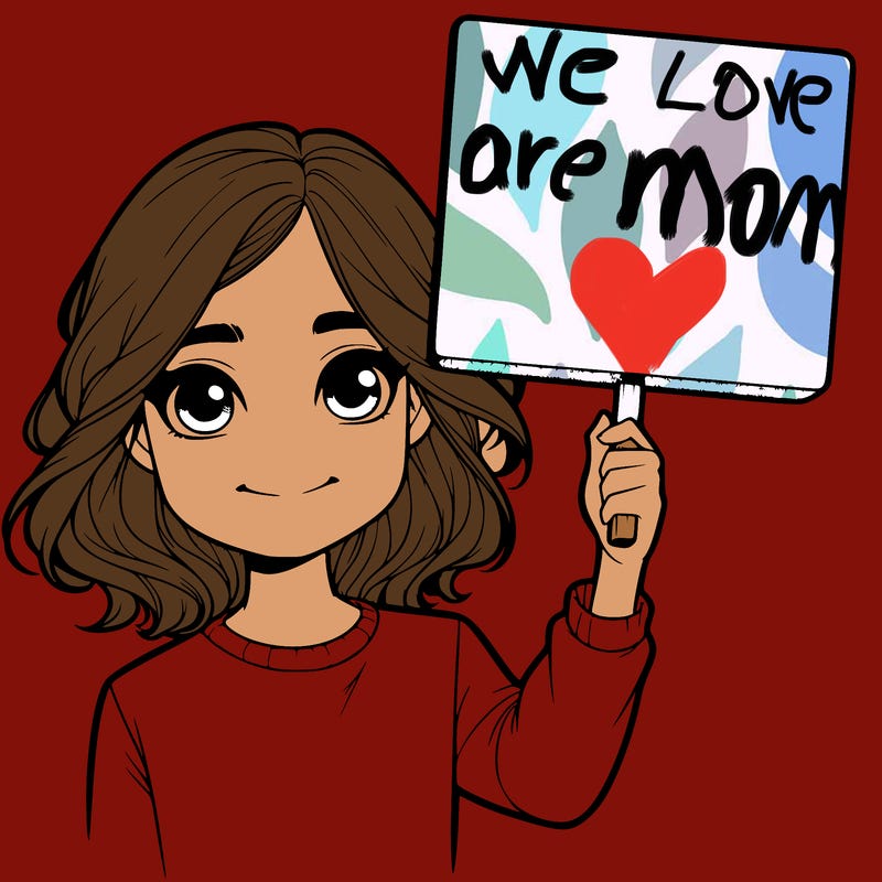 realistic girl holding up a sign