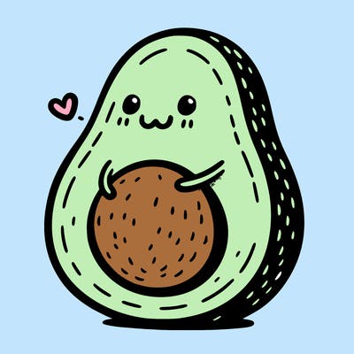 an avocado hugging an avocado