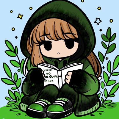 girl in oversized hoodie reading a book