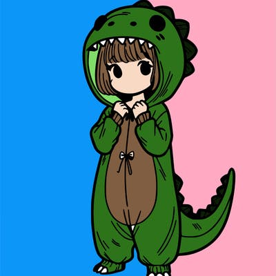 dino onesies on girl