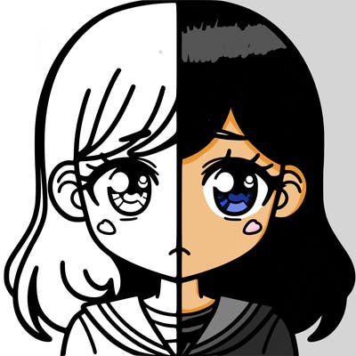 a split of a girl