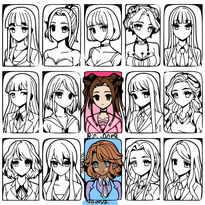 girls that look diffrent anime