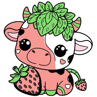 cute strawberry cow