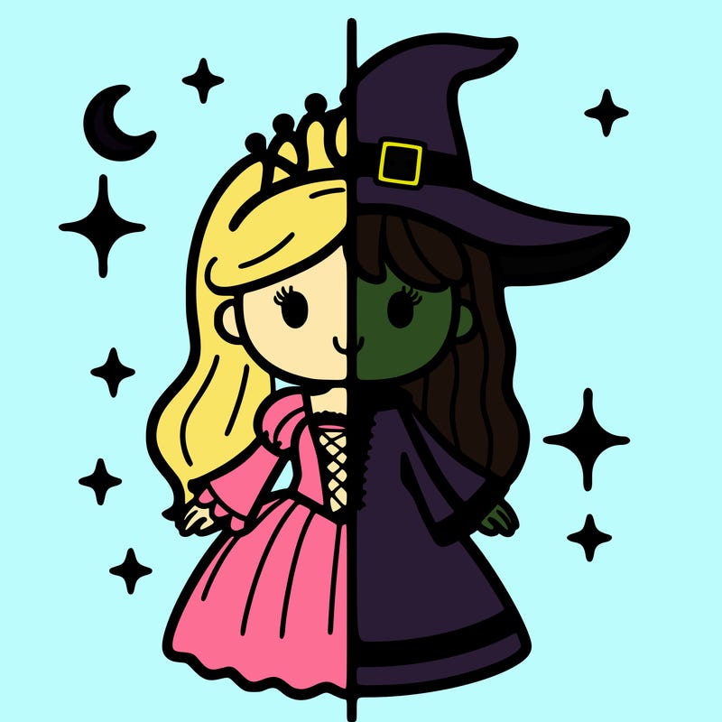 split princess and witch