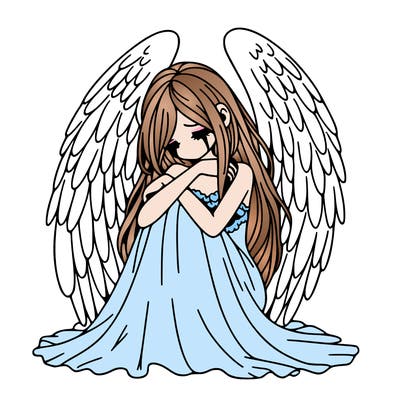 ethereal girl in grief, lonely and heartbroken