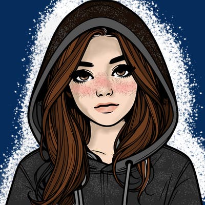 realistic girl with a hoodie