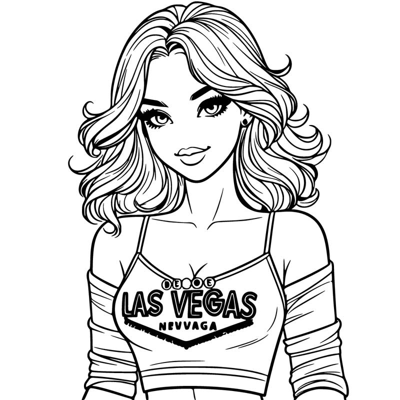 realistic beautiful girl with a las vegas crop top