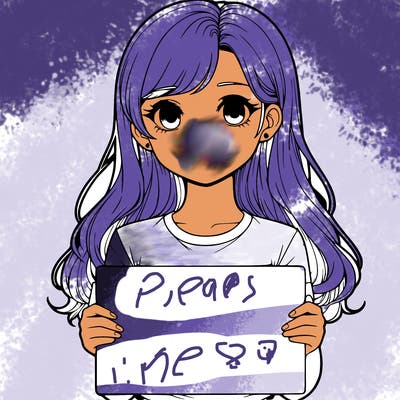 realistic girl holding a sign