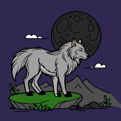 wolf moonlight