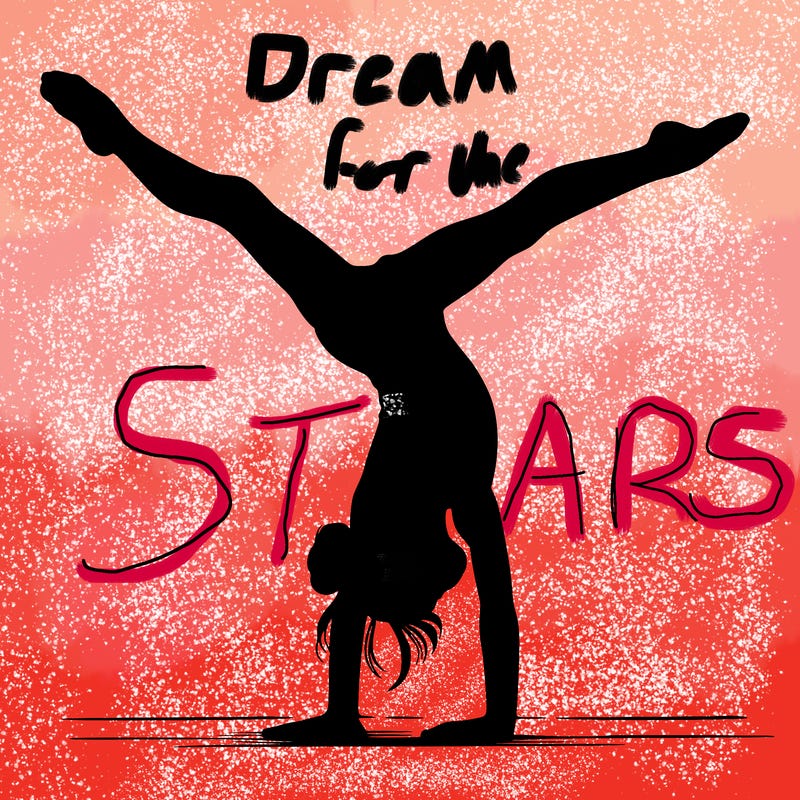 realistic gymnastic hand stand girl in four splits