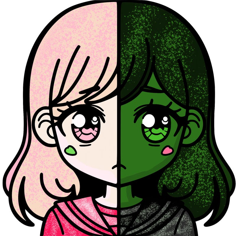 a split of a girl