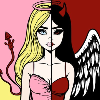 devil vs angel realistic girl