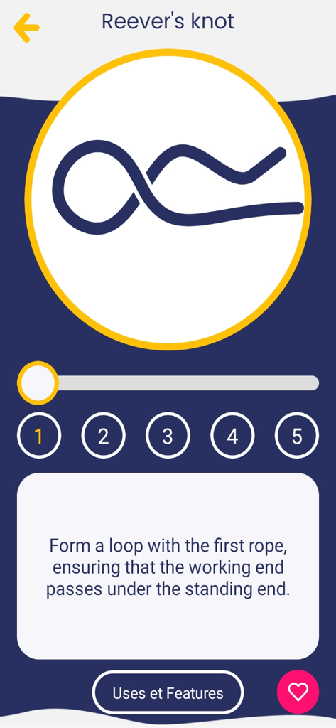 Marine Knots - Step by step instructions for tying a Reever's knot in the Marine Knots app.