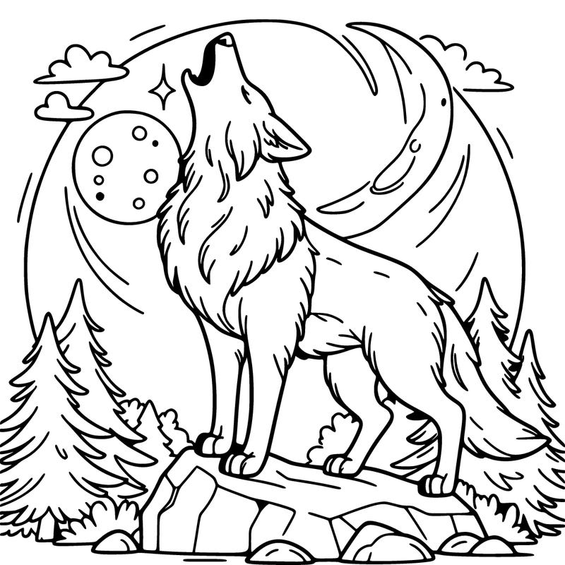 wolf howling at the moon