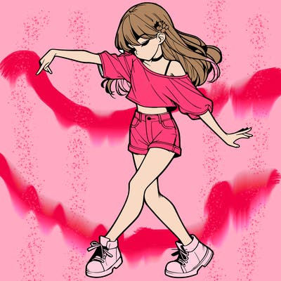 realistic girl danceing