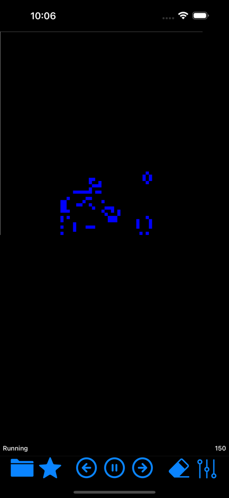 Game of Life Cellular Automata - A simulation of Conways Game of Life with blue cellular patterns on a black background