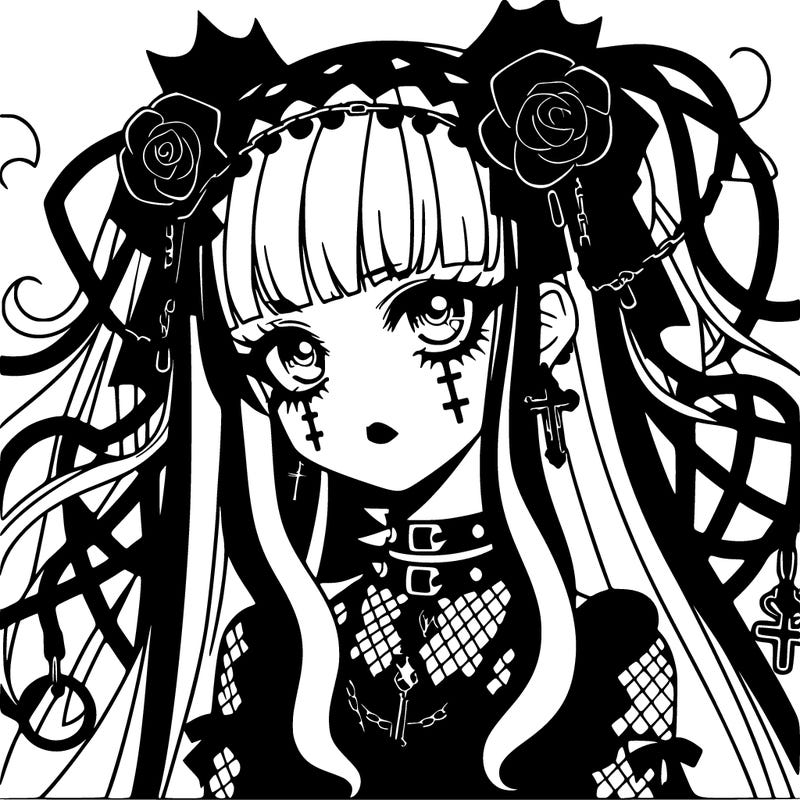 goth anime girl