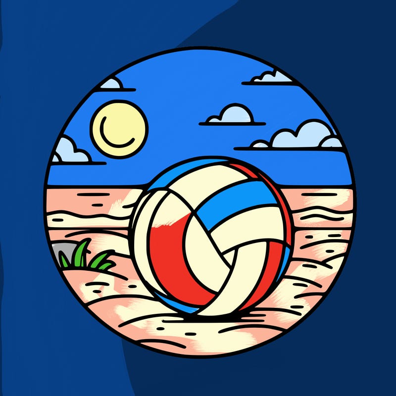volleyball on a beach