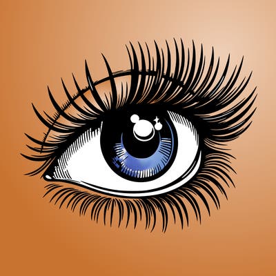 realistic eye long eylashes