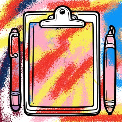 blank clip board with pen