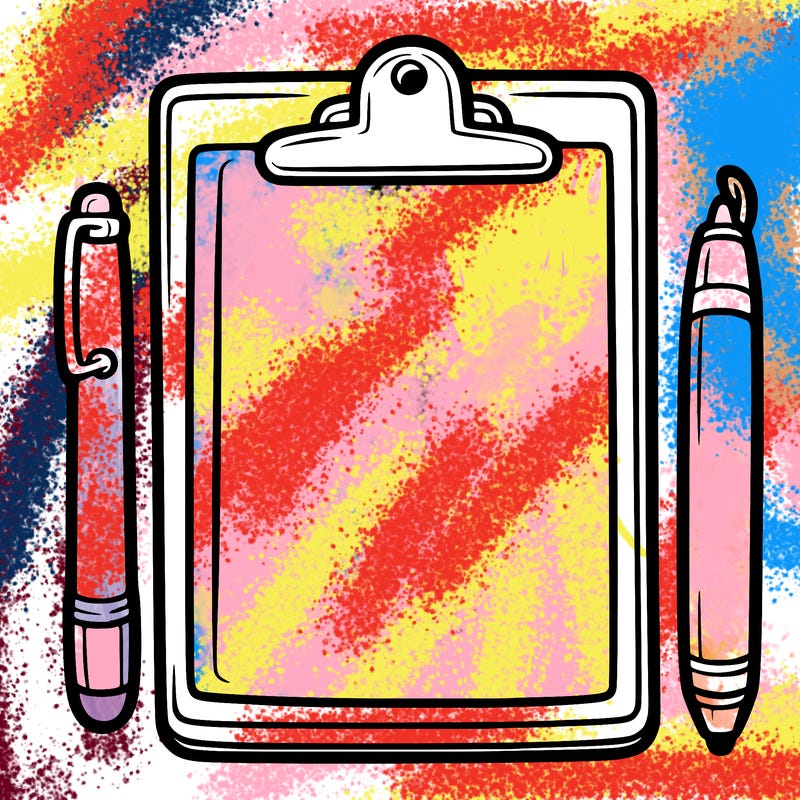 blank clip board with pen