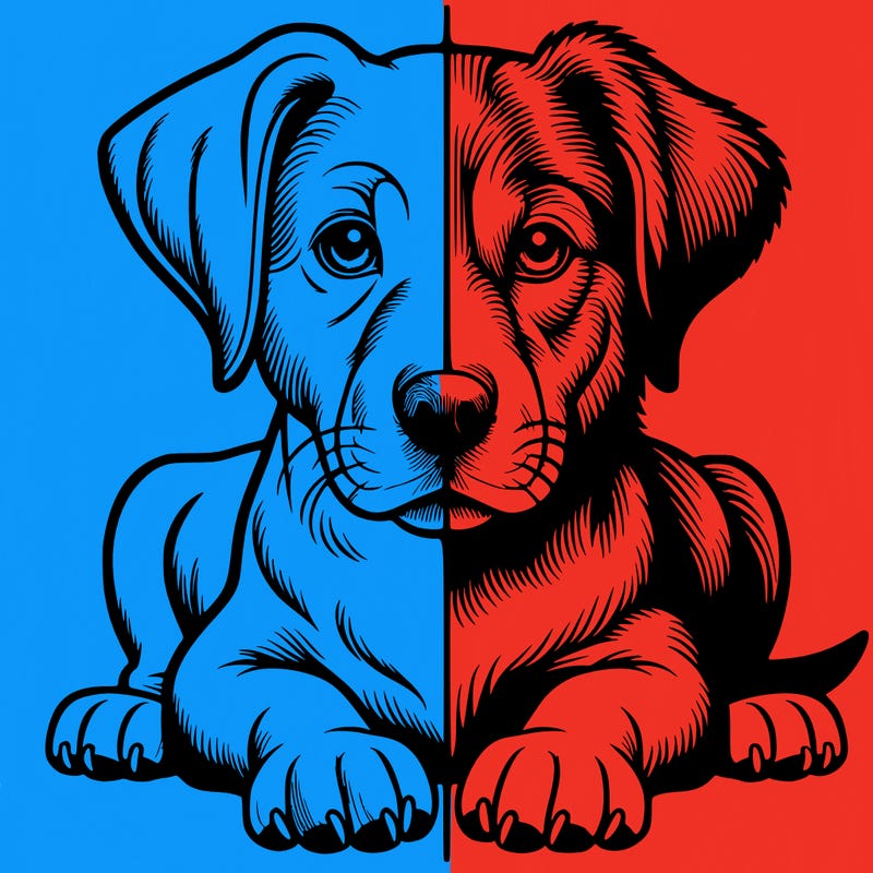 realistic dog split picture