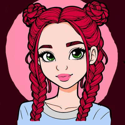 realistic girl with braids