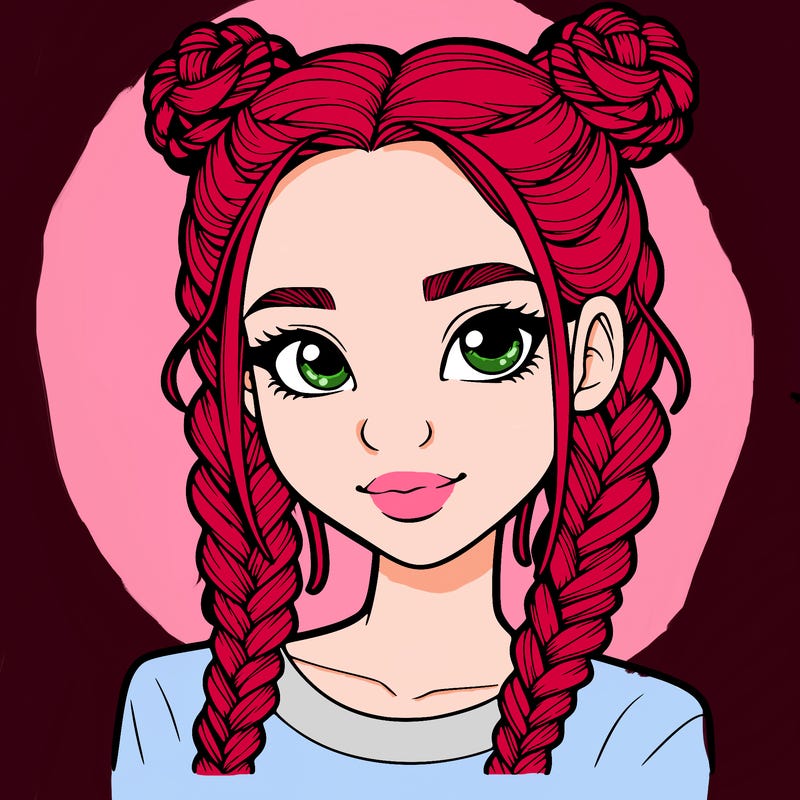 realistic girl with braids