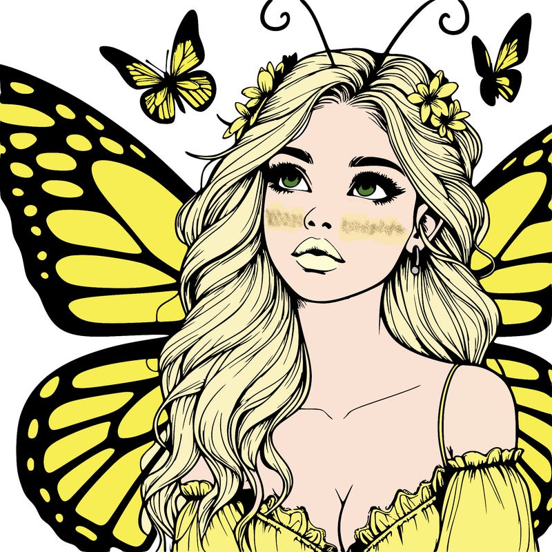 butterfly fairy realistic girl
