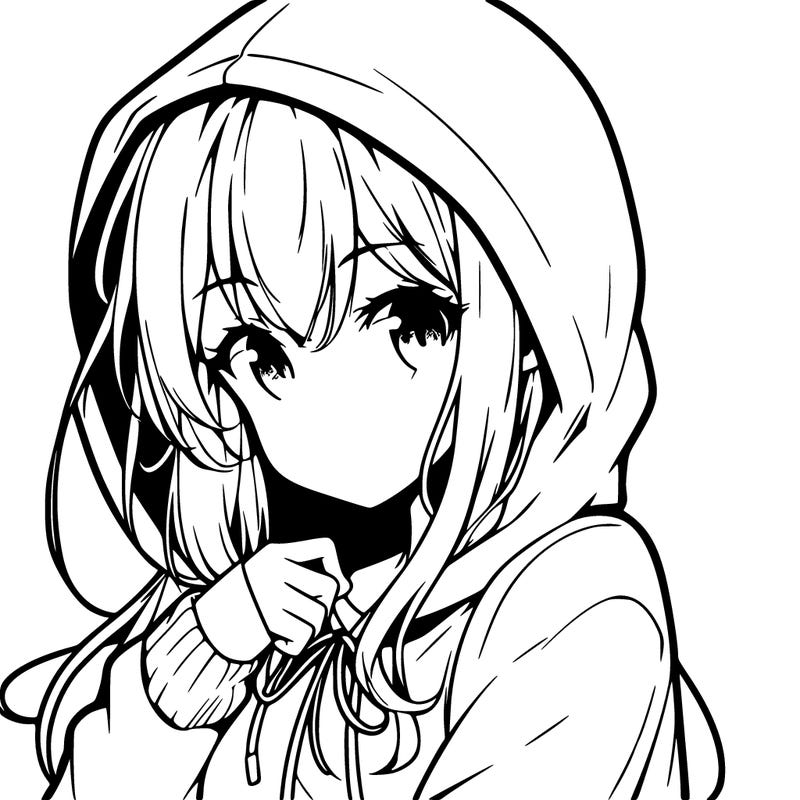anime girl with hoodie