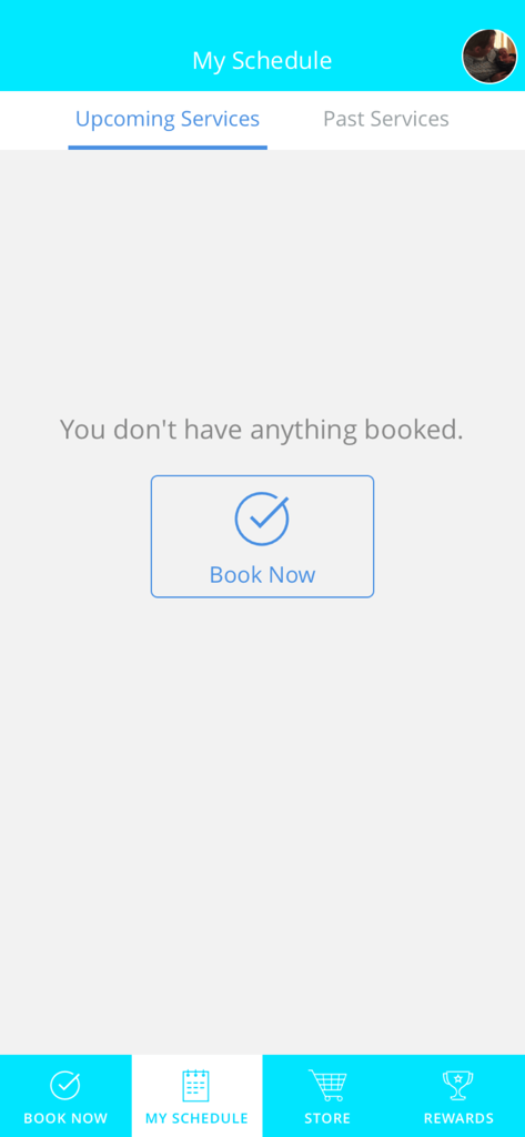 Crescendo Music Studios - User schedule screen in the Crescendo Music Studios app featuring a button to book new music sessions