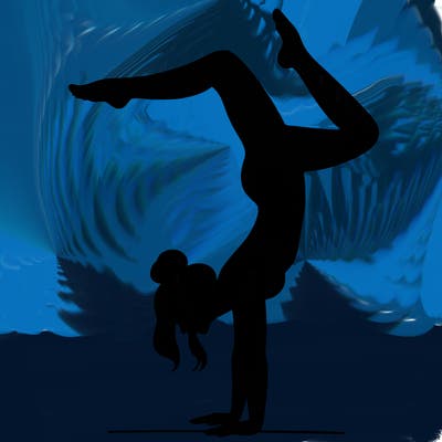 a woman doing a handstand