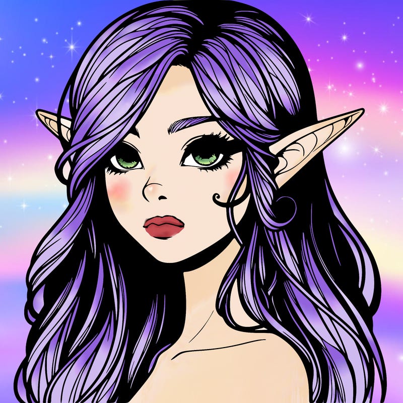 elf girl realistic dark fantasy