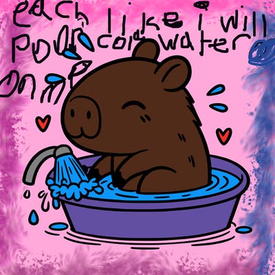 capybara taking a bath