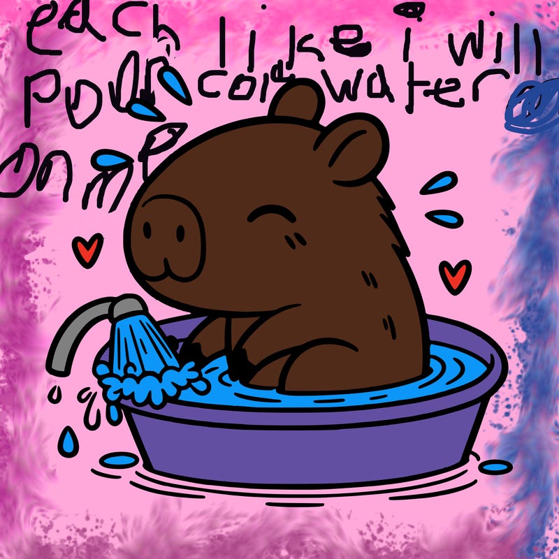 capybara taking a bath