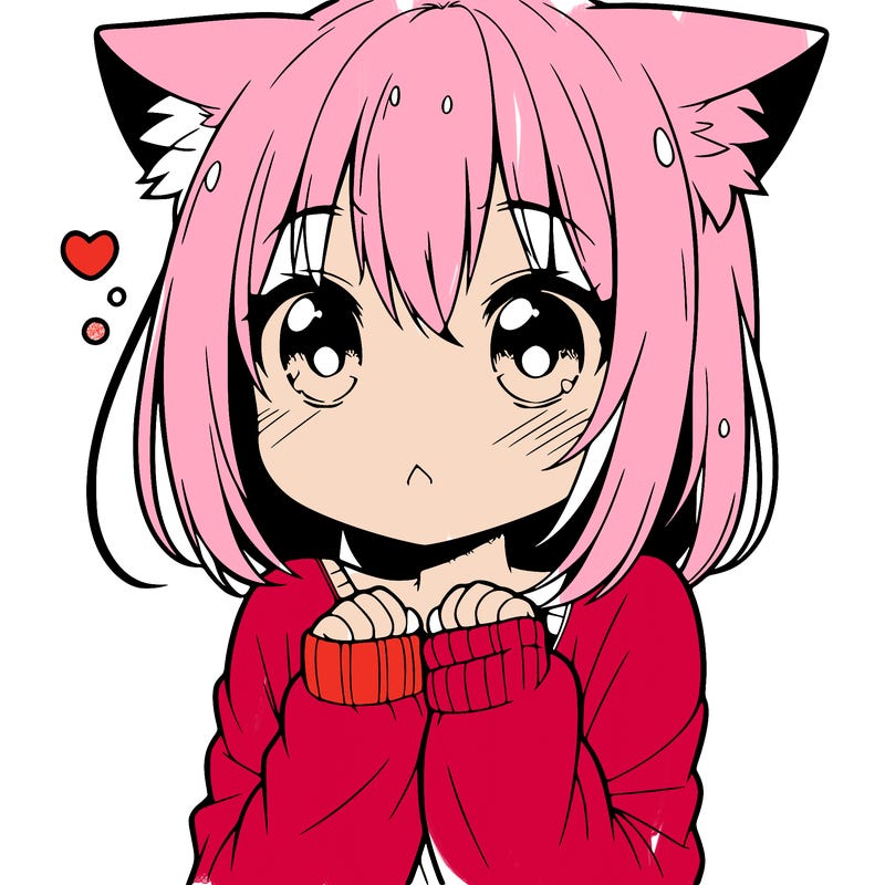 shy anime catgirl