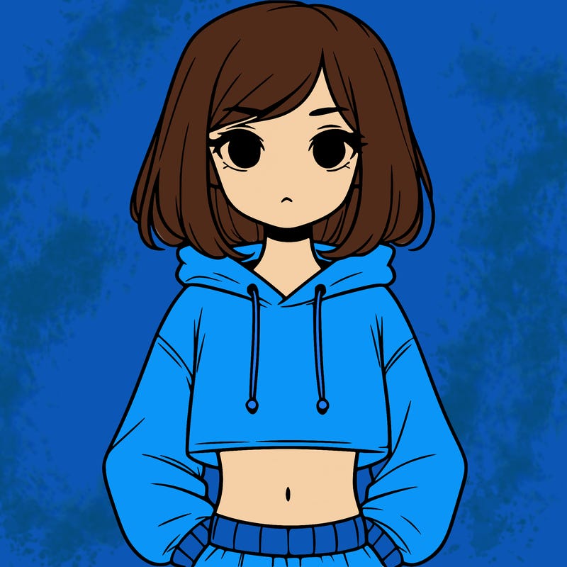 girl with a cropped hoodie on