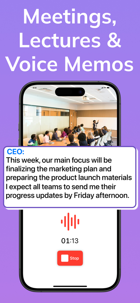 Whisper AI Voice to Text - Real time meeting transcription with Whisper AI Voice to Text app