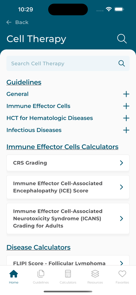 ASTCT Practice Guidelines - Cell therapy guidelines and clinical calculators within the ASTCT mobile app