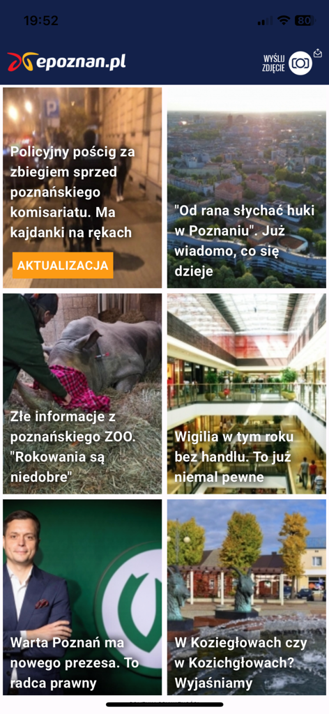 epoznan.pl - epoznan.pl mobile app news feed with local Poznan headlines