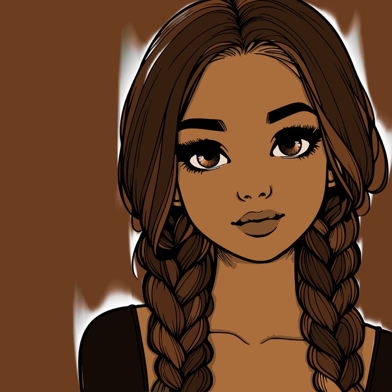 realistic girl with braids