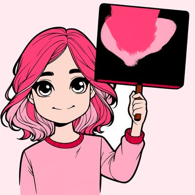 realistic girl holding up a sign