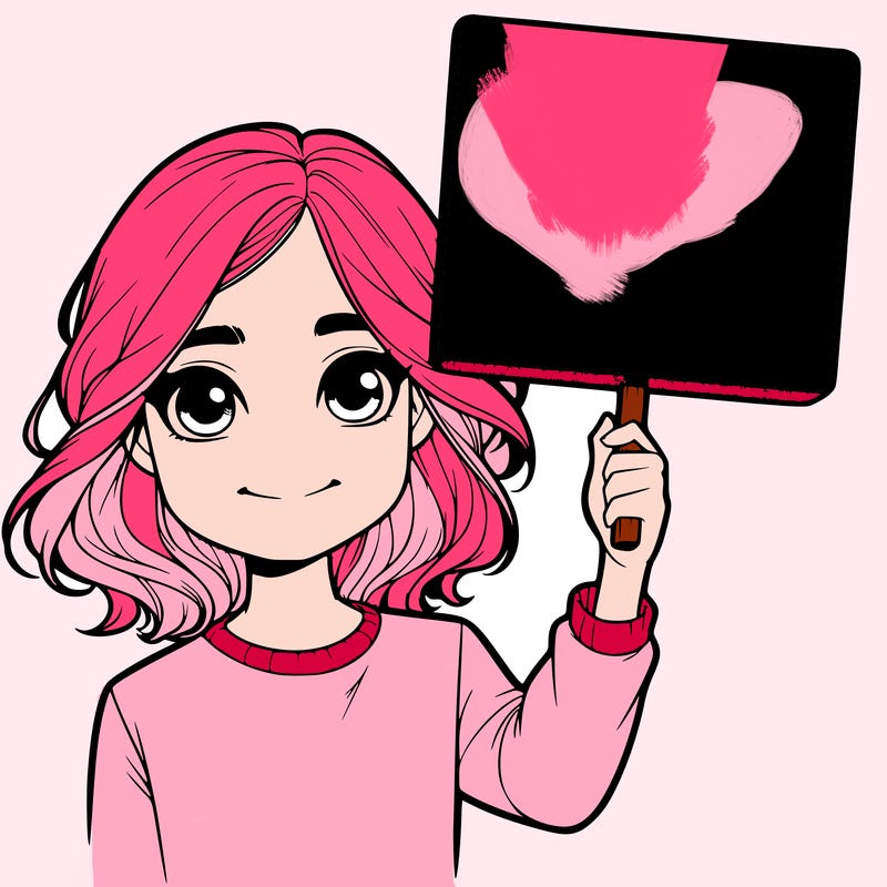 realistic girl holding up a sign