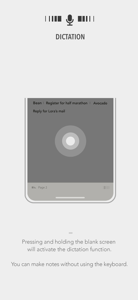 Blink - Quick Notes & Widget - キーボードを使わずに思考を記録する方法を示す、Blinkメモアプリのハンズフリー音声入力機能のデモンストレーション