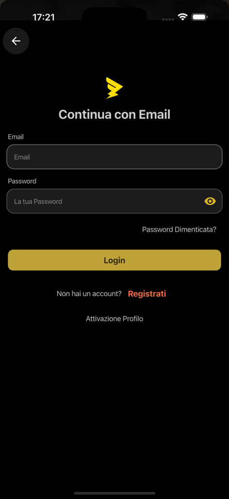 Flash Manager - Login screen of the Flash Manager app for delivery logistics management