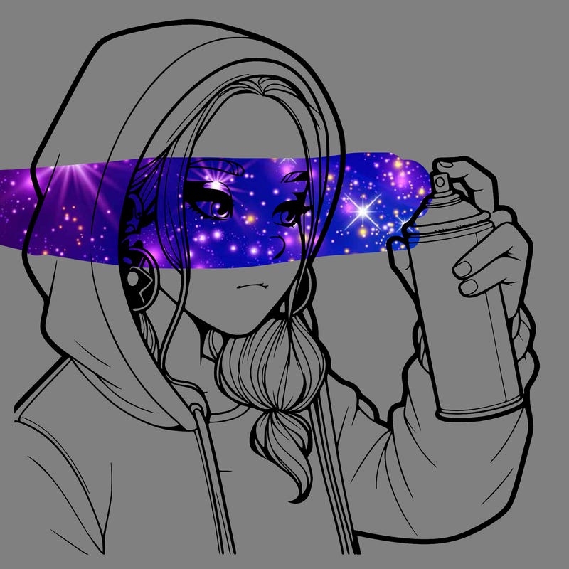 a realistic girl, spray painting