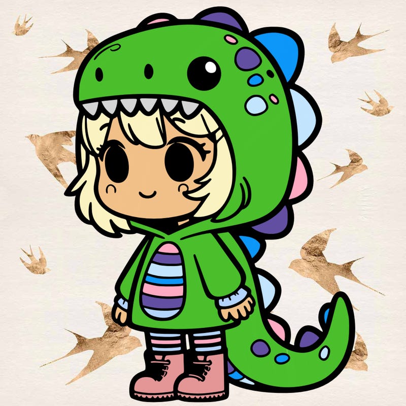 girl in dinosaur costume